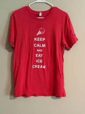 Bella Canvas Red Tillamook Keep Calm and Eat Ice Cream Graphic Tee